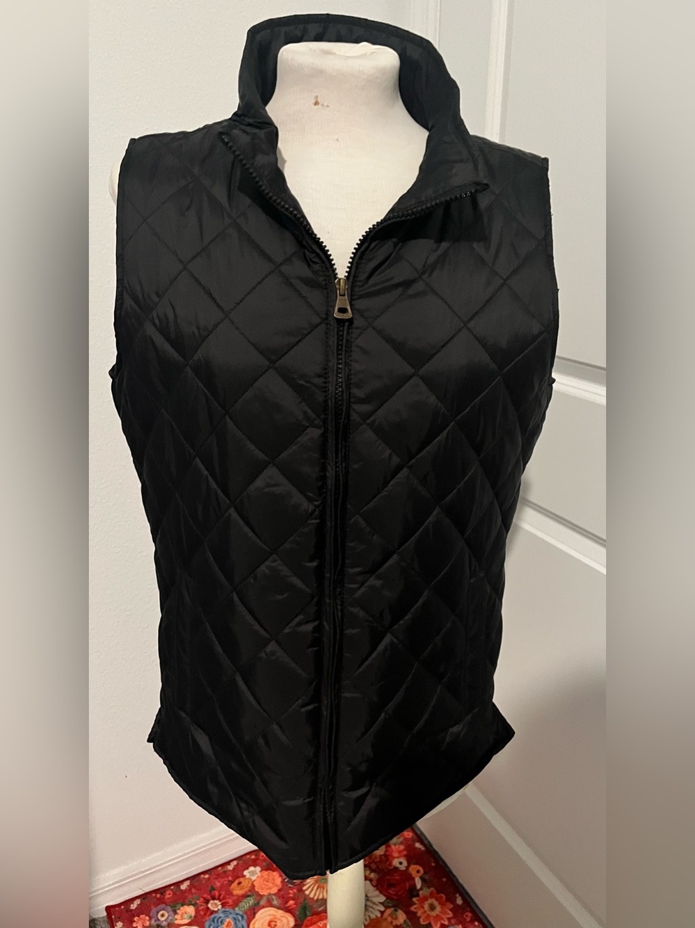 Weatherproof Black Quilted Sleeveless Vest with Zip
